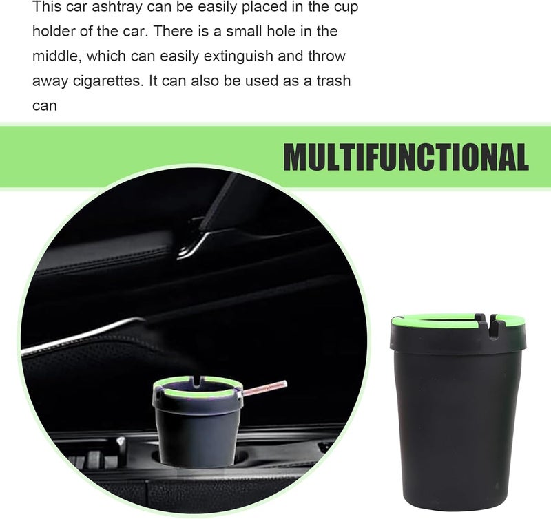 MLY Car Smokeless Ashtray, Glow in the Dark Butt Bucket Ashtray Cigarette, Car Ashtrays for Cup Holder Smell Proof, Self-Extinguishing Ash Holder Organizer, Universal for Cars, Trucks, SUVs (Black) - Image 5